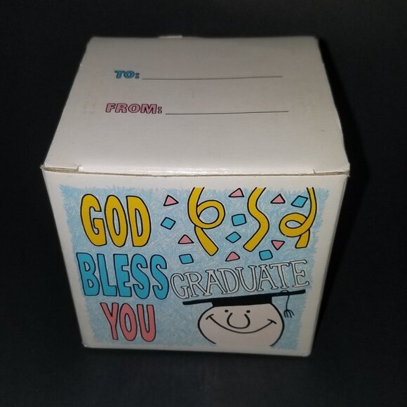 VTG God Bless You Graduate Mug Graduation Gift 1993 Bob Siemon (in original box) - Picture 2 of 11